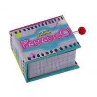 Cinéma Paradiso (Ennio Morricone) - Boîte à musique à manivelle en carton en forme de livre avec mécanisme musical de 18 notes