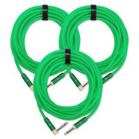 3x SET Pronomic Trendline INST-6NG câble à instrument 6 m vert