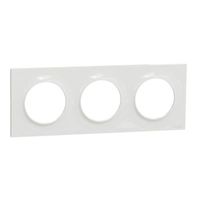Plaque ODACE Styl blanche 3 postes horizontal/vertical entraxe 71 mm - SCHNEIDER ELECTRIC - S520706