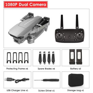 DRONE Argent 1080P Double 2B-Mini Drone E100 avec caméra