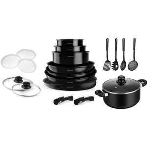 Batterie de cuisine Arthur Martin AM3950 16 pièces - Aluminium - Poignée amovible - Tous feux Batterie de cuisine Arthur Martin AM3950 16 pièces - Aluminium - Poignée amovible - Tous feux
