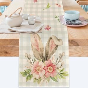 Chemin De Table De Pâques – Décoration Printanière Lavable, Lapins & Carottes (40 X 180 Cm, Polyester)