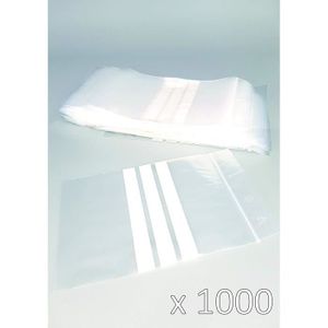 SACHET PLASTIQUE  Sachet Plastique Zip transparent - 3 bandes blanch