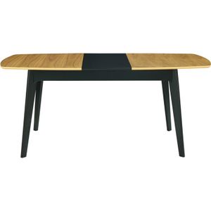 TABLE À MANGER SEULE Table à manger extensible bois et noir L140-180 ME