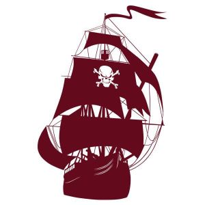 Sticker enfant Bateau et Pirates hauteur 100cm