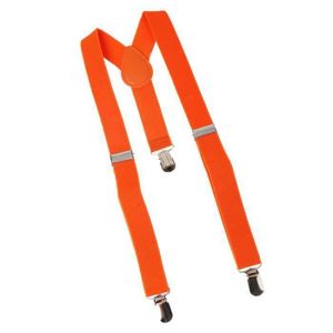 BRETELLES Enfant Cravate + Bretelles Y Réglable avec 3 Clips Elastiques Solide D'orange