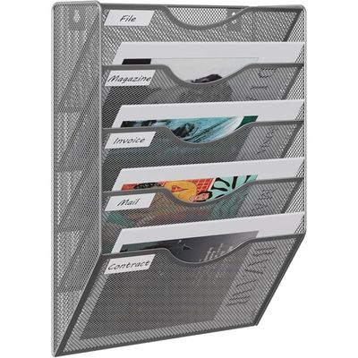 Organisateur Fichiers Magazines Métal Doré 2 Compartiments - Porte-Revue Géométrique Bureau Organiseur De Fichiers 2 Cases