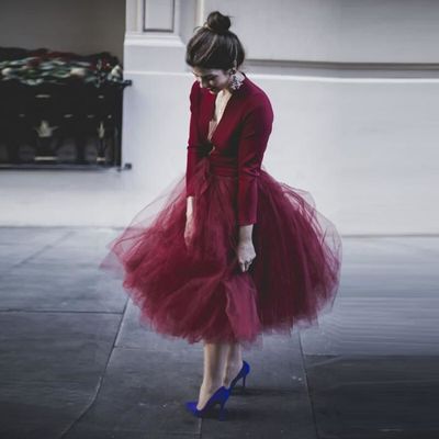 Jupe en tulle rouge vin romantique pour femme tenue sur mesure jupes midi Saia extra gonflees taille elastique Rouge A2765 Blanc Cdiscount Pret a Porter