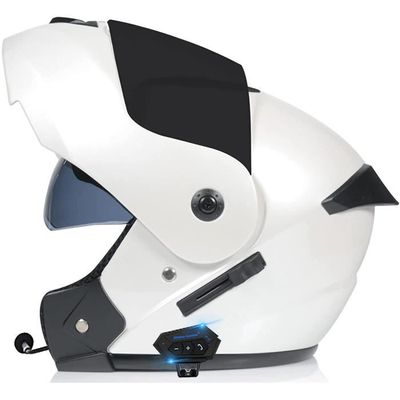 RUMOCOVO® Casque Modulable Moto Bluetooth Intégré Casque, avec Haut-Parleur  IntéGré Double Visière, pour Scooter