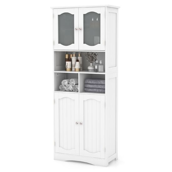 Costway - Meuble colonne de salle de bain 20 x 20 x 180 cm - 2 portes Costway - Meuble colonne de salle de bain 20 x 20 x 180 cm - 2 portes