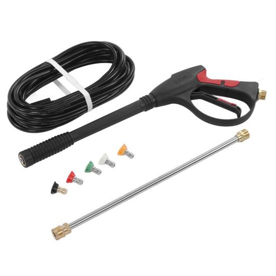 Rallonge Lance Haute Pression 4000 PSI - Kit Complet Avec 5 Buses, Coupleur Rotatif Et Joints Pour Nettoyeur Karcher Et Autres