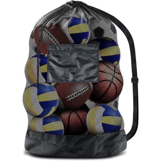 YFPOPONE Grand Filet à Balles 72x100 Cm Avec 2 Pompes à Air – Sac En Nylon Pour Basket, Foot, Rugby, Volley