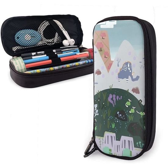 Trousse Blackpink Anime Grande Capacité - Double Fermeture, Compartiments Multiples, PU, 21x7x10.5cm, Pour école/bureau