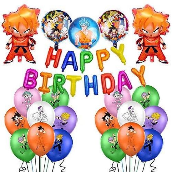 Dragon Ball Decoration De Fete D Anniversaire Goku Decoration Ensemble De Drapeaux Joyeux Nniversaire Avec Ballons Banniere Cartes D Cdiscount Maison
