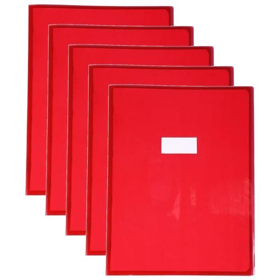 Protège-cahier PVC 17x22 Cm Rouge – Avec étiquette Lignée, Idéal Pour L’école Ou Le Bureau - 2