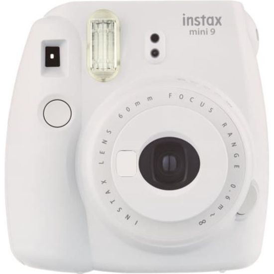 Appareil photo instantané Fujifilm Instax Mini 9 Blanc - Flash intégré - Objectif macro - Dragonne
