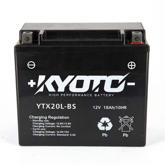 Batterie SLA Kyoto pour Moto Buell 1200 X1 Lighting 1999 à  2002 YTX20L-BS / 12V 18Ah