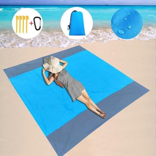 Couverture De Plage Wekapo Bleue – Anti-sable, Imperméable Et Légère