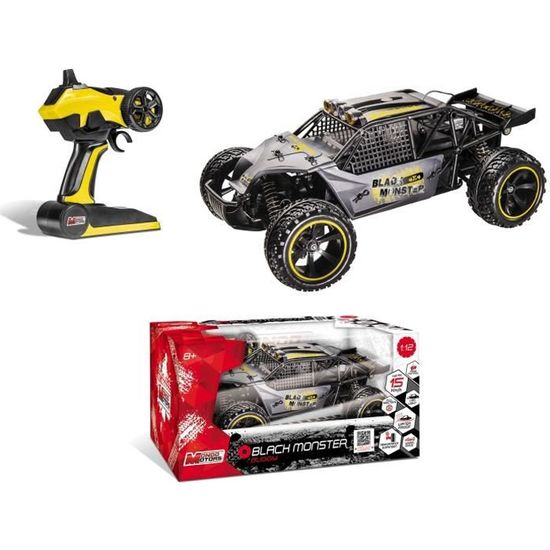 Buggy radiocommandé MONDO Black Monster R/C 1:12 - 4 roues motrices - Résistant à l'eau