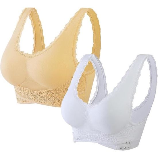 Lot De 5 Paires De Coussinets De Soutien-gorge Amovibles - Coton Respirant, éponge, Tailles A/B Et C/D - Blanc