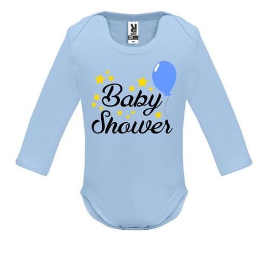 Body Bebe Manche Longue Bebe Garcon Bleu Tshirt Baby Shower Fond Blanc Bleu Cdiscount Pret A Porter