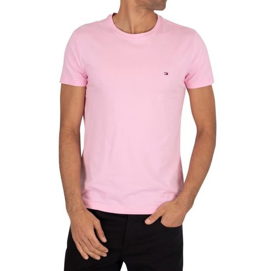 Tommy Hilfiger Pour des hommes T shirt stretch extensible Rose Rose Cdiscount Pret a Porter
