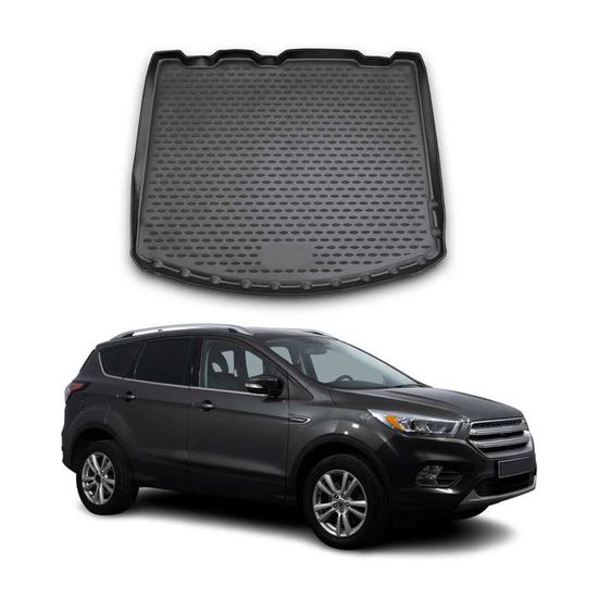 Jeu De 4 Tapis De Sol Caoutchouc TPE Sur Mesure Pour Ford Kuga (2013-2019) - Noir, Antidérapant Et Imperméable
