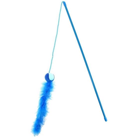Lot De 4 Jouets En Plumes Pour Chat - Avec Pompons, Clochette Et Canne à Pêche - Jeu Interactif