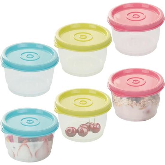 Lot De 8 Boîtes De Conservation Alimentaire 110ml - Plastique PP Sans BPA, Multi-couleurs, Lavables Au Lave-vaisselle
