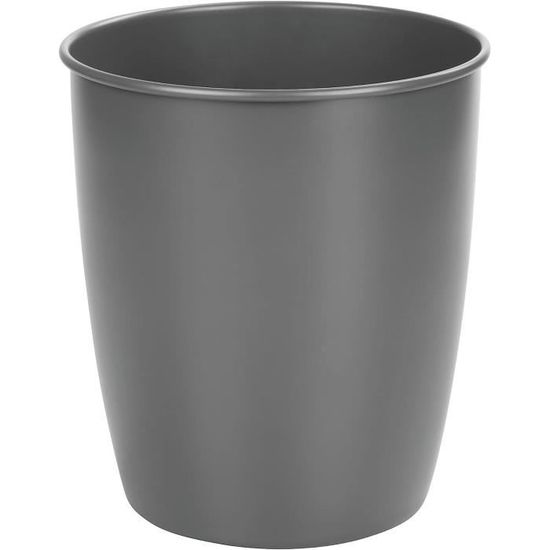Poubelle Sans Couvercle 10L Gris - Pour Bureau, Chambre, Salle De Bain, Compacte Et Stable