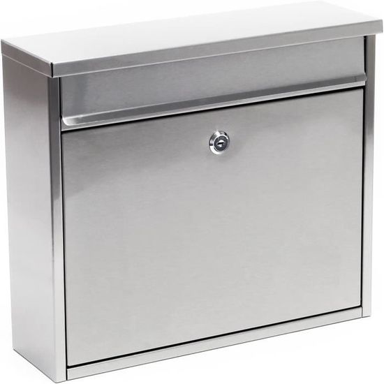 Grande Boîte Aux Lettres Murale MARKSMAN Verrouillable - Acier, Dimensions 34x13.5x37 Cm, Livrée Avec 2 Clés