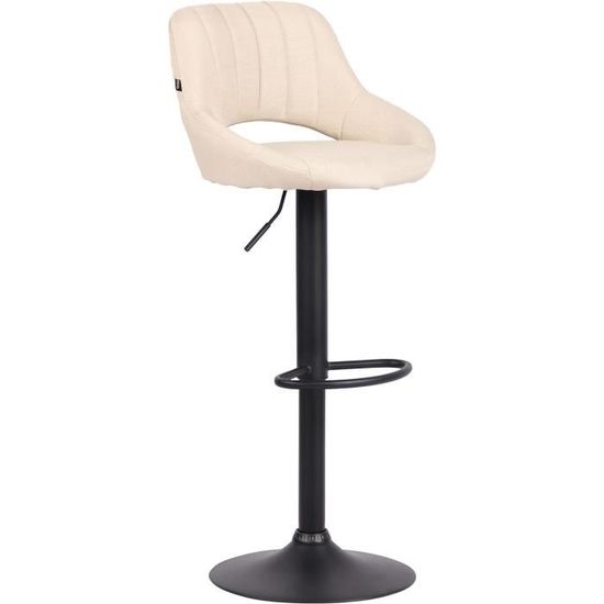Tabouret De Bar Réglable – Velours – Pivotant 360° – Repose-Pieds – Hauteur 91-112 Cm