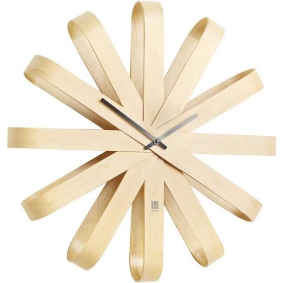 Horloge Murale Bois Naturel Massif Horloge Bois 12 Pouces Mouvement Silencieux Sans Bruit Tic-Tac Pendule Murale Style Moderne Simple Salon Chambre Cuisine
