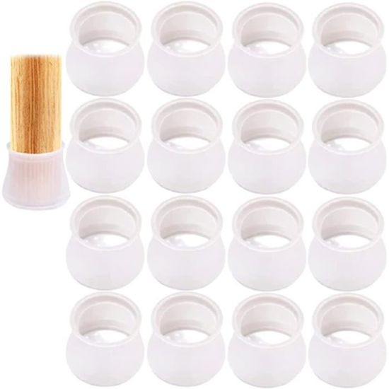 24 Protège-pieds De Chaise En Silicone Ovales 40x20 Mm - Anti-rayures Et Anti-bruit Pour Parquet Et Carrelage