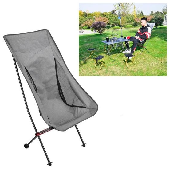 Chaise Pliante Portable Alliage Aluminium 600D Oxford - Chaise Camping Pêche 90 Kg Avec Sac De Rangement