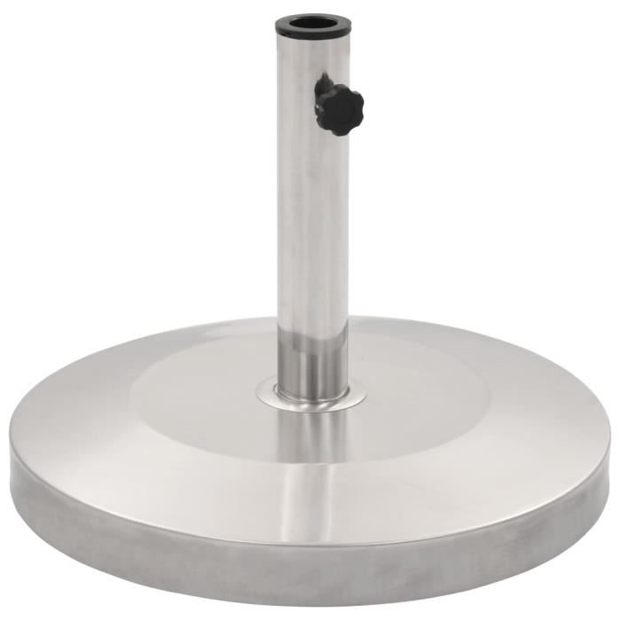 Socle de parasol Argenté Acier inoxydable Rond 25 kg -QNQ