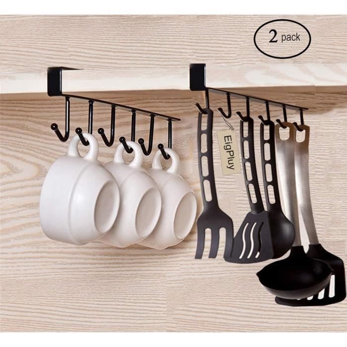2pcs Tasse Tasses à vin Verres de Rangement Crochets Ustensiles de Cuisine Cravates Ceintures et écharpe Accrocher porte-rack Croche