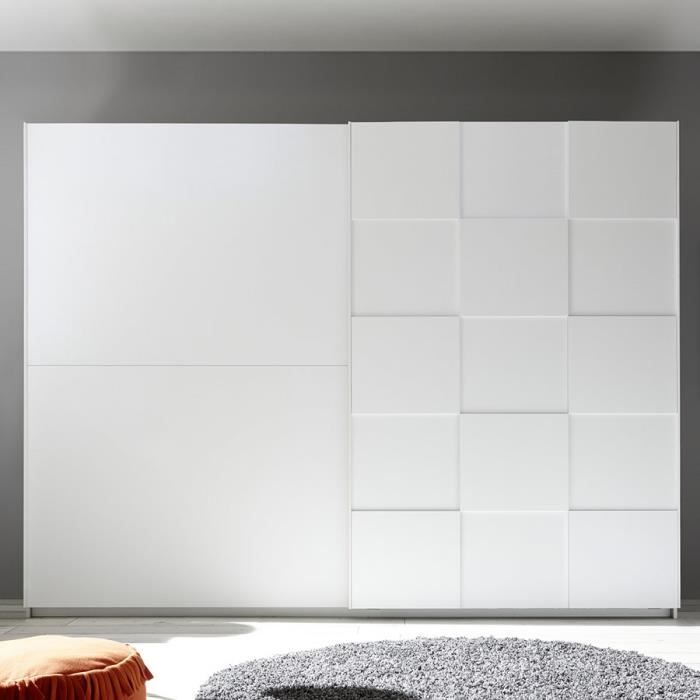 Armoire 275 cm design blanc laqué TIAVANO Blanc L 275 x P 64 x H 210 cm