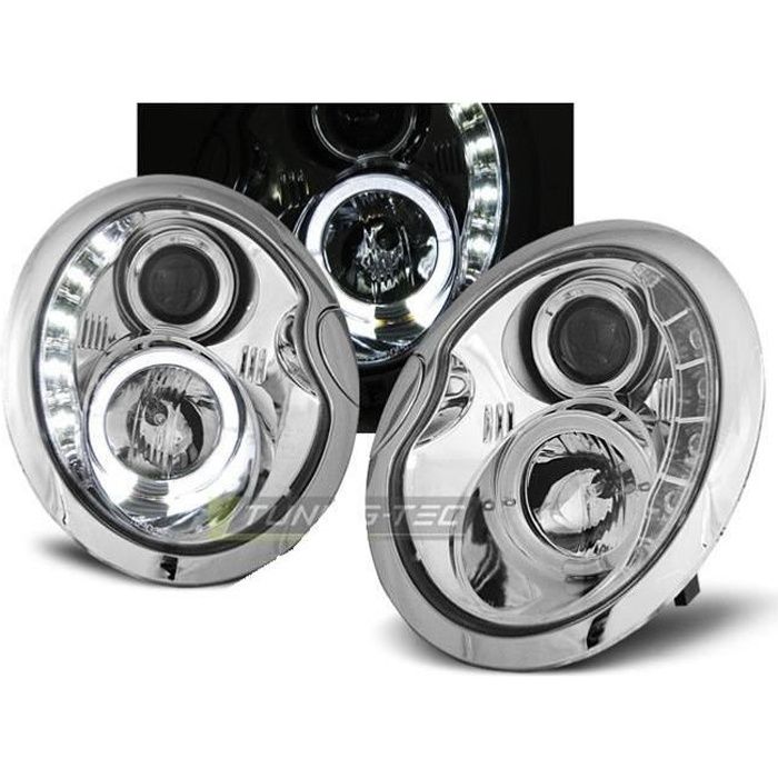 Paire de feux phares Mini Cooper 01-06 Daylight led chrome-27361561