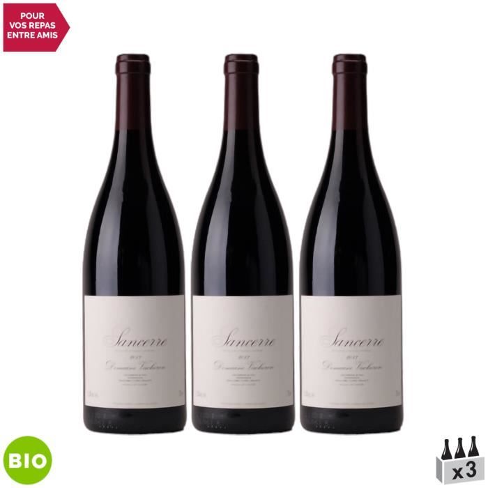 Sancerre Rouge 2017 - Bio - Lot de 3x75cl - Domaine Vacheron - Vin AOC Rouge du Val de Loire - Cépage Pinot Noir