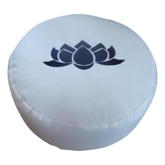 Tapis de sol modèle rond (ZAFU) avec lotus - blanc