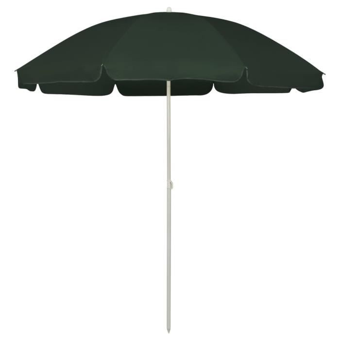 Three 240 cm Parasol de plage Vert 240 cm