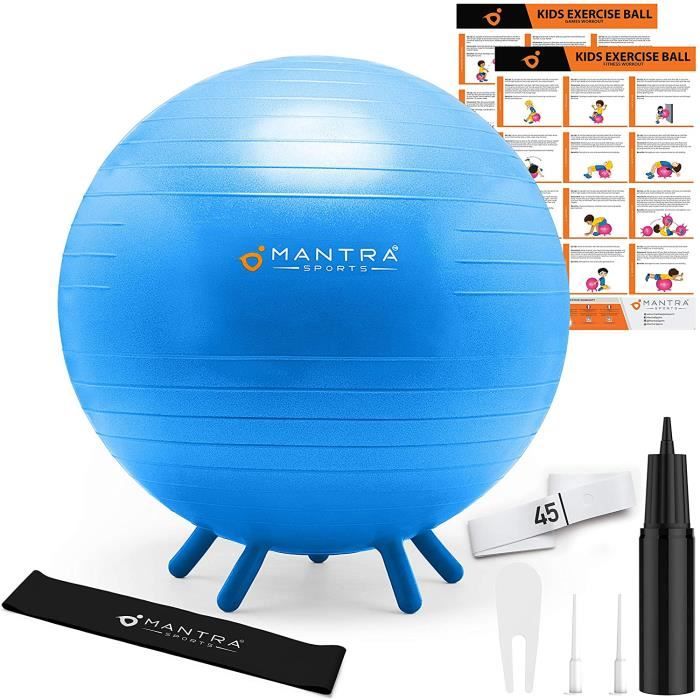 Swiss Ball - Ballon Fitness - Chaise Ballon Pilates & Yoga - 45 cm / 55 cm Assise pour Bureau, Gym, Maison & Salle de Classe - Ballo
