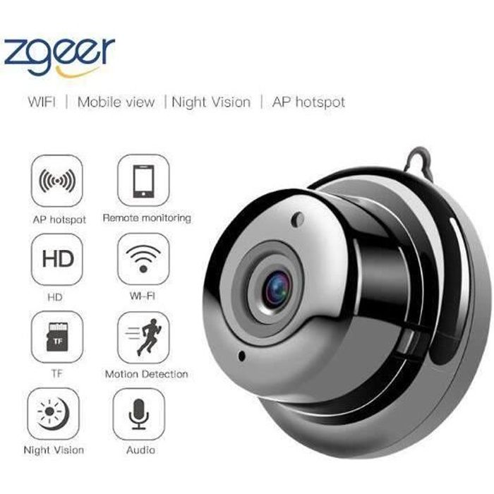 Vision Nocturne et Détection de Mouvement Caméra de Surveillance Mini Camera Espion HD Portable Petite Caméra avec pour iPhone/ An