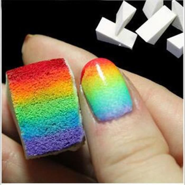 Gradient éponge ongles créatif