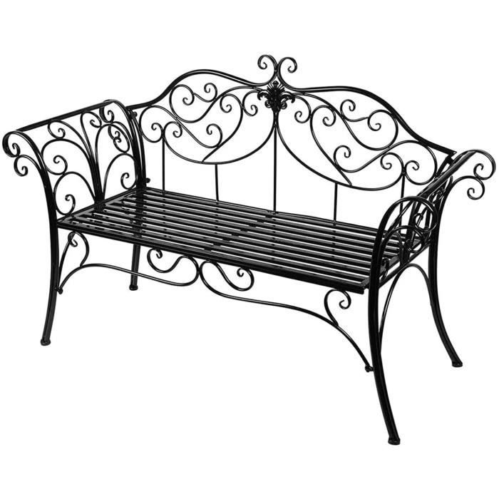 banc de jardin fer forgé 2 places banc jardin extérieur antique banquette jardin arc élégant chaise fer forgé pour terrasse-c
