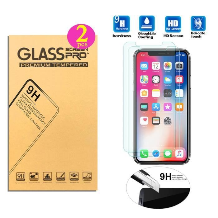 Verre Trempé Premium Pour iPhone Xr [2 pcs] Ultra Mince Film de Protection Ecran Transparent Clarity Pour iPhone Xr 6.1 -