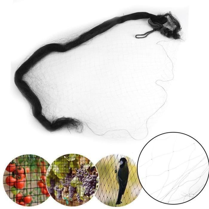 Filet anti-oiseaux La maille de filet anti-oiseau noire empêchent le hutage d'attraper le jardin de récolte de fruits 10 x HB057