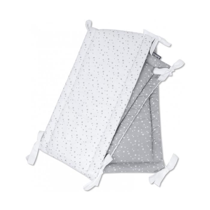 Bellochi Tour de Lit Bébé 180 x 30 cm - Certifié OEKO-TEX - Universel en Coton et Velours Souple pour un Matelas 120x60 cm - Polaris