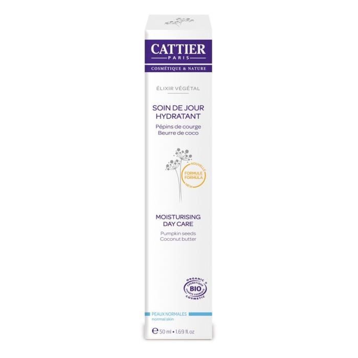 CATTIER Soin de Jour Hydratant Bio Elixir Végétal peaux normales 50 ml